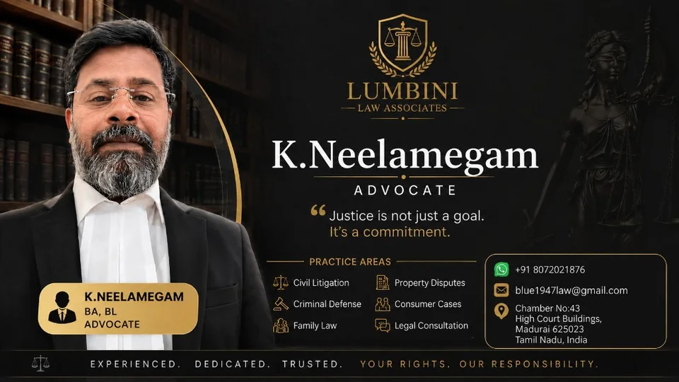 Lumbini Law Associates — Advocate K. Neelamegam High Court advocate banner